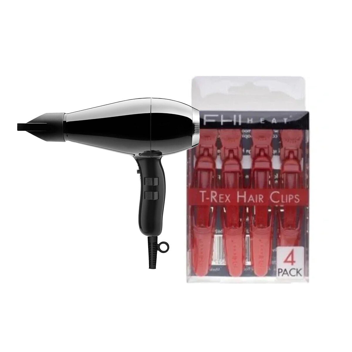 Hair Styling Power Duo: Elchim Milano Hair Dryer and FHI Heat T-Rex Clips Set - SkincareEssentials