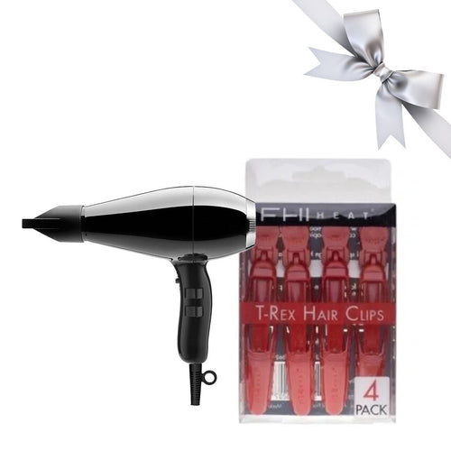 Hair Styling Power Duo: Elchim Milano Hair Dryer and FHI Heat T-Rex Clips Set - SkincareEssentials